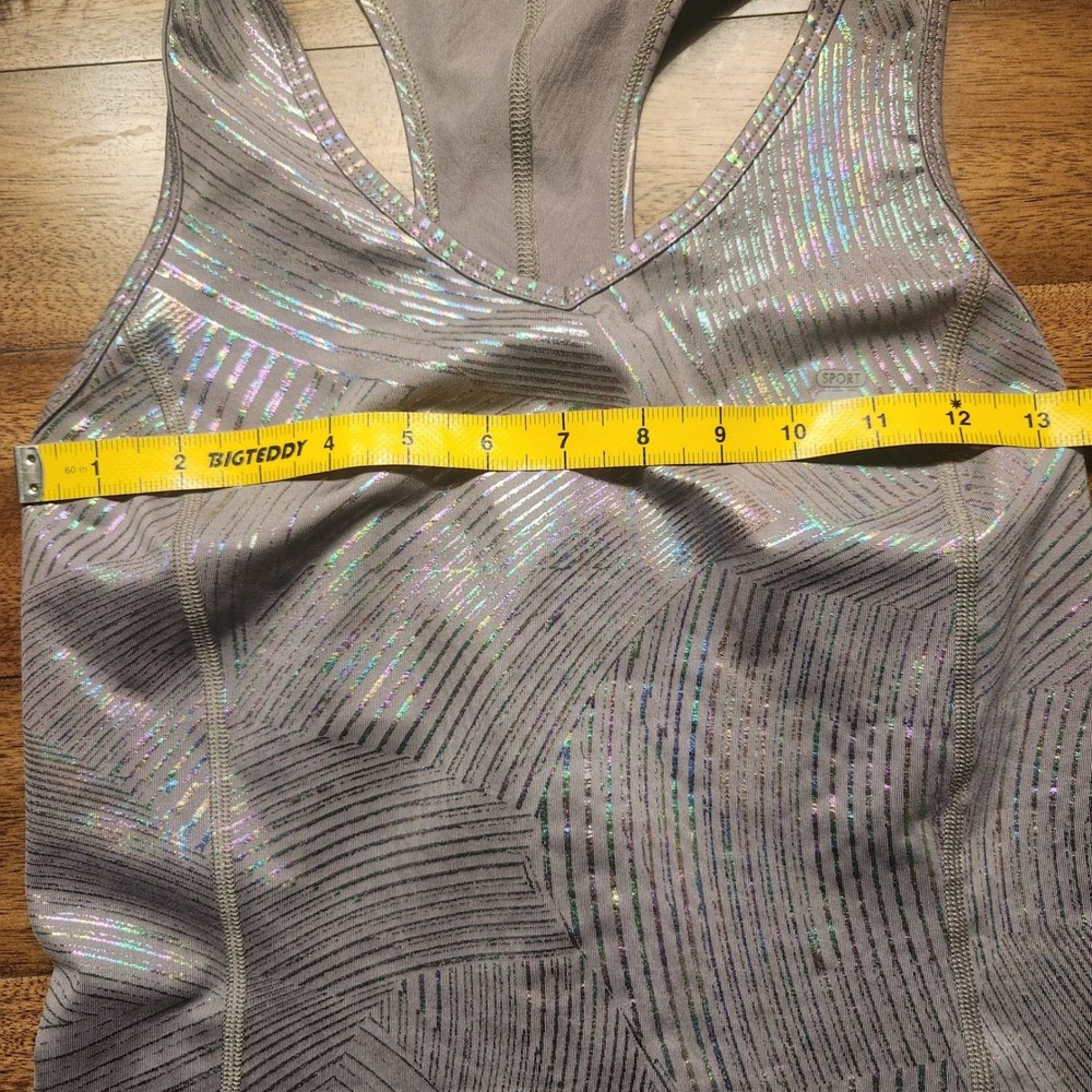 Fila Sport Womens XS Purple Holographic Iridescent Racerback Tank Top Activewear - Picture 5 of 5